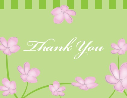 Pink Plumeria Whimsy Thank You Cards