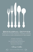 Slate Modern Formal Silverware Dinner Invitations