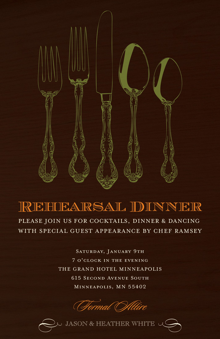 Rustic Woodgrain Formal Dinner Party Invitations