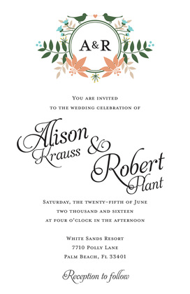 Eclectic Floral Monogram RSVP Cards