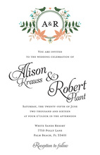 Eclectic Floral Monogram Wedding Shower Invitations