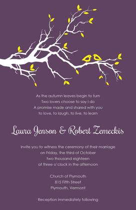 Love Birds In A Tree RSVP Cards