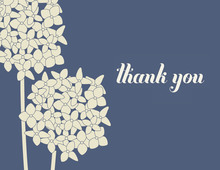 Elegant Blue Hydrangea Thank You Cards