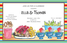 Exciting Traditional Clambake Color Invitations