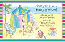 Cabana Birthday Theme Invitation