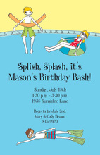 Splash Pool Little Kids Birthday Invitations