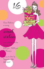 Sixteen in the City Birthday Invitations