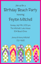 Colorful Sandals Beach Party Invitation