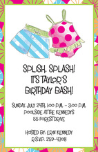 Splash Pool Little Kids Birthday Invitations