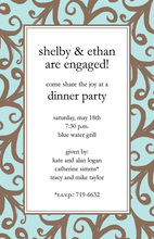 Modern Teal Double Bow Printed Invitations