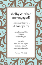 Formal Brown Border Teal Invitation