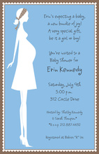 Expecting Dress Form Blue Invitation