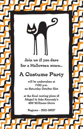 Halloween Cat Invitations