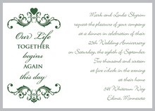 Silver Border Hunter Green Invitations