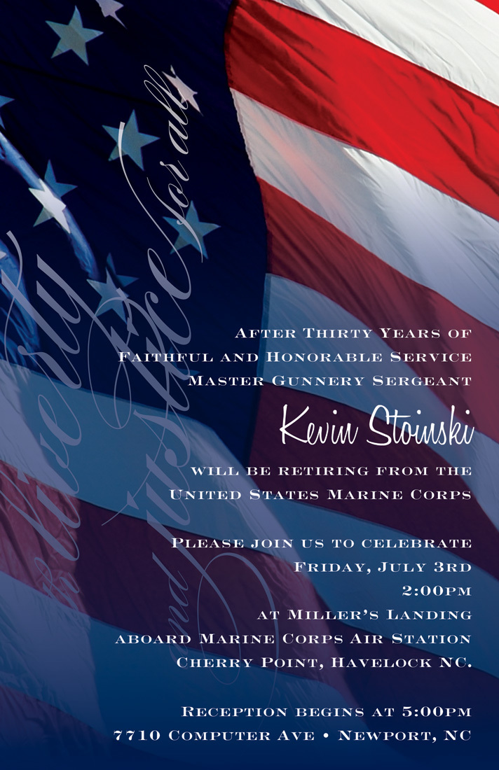 Flag Of Freedom With Liberty Invitations