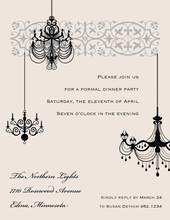 Modern Chandelier Charming Blue Background Invitation