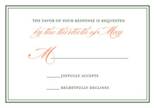 Formal Green Black Border RSVP Cards