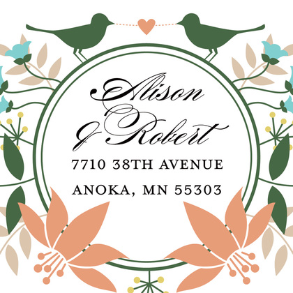 Eclectic Floral Monogram Enclosure Cards