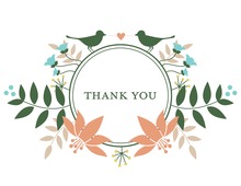 Eclectic Floral Monogram Thank You Cards