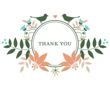 Eclectic Floral Monogram Thank You Cards