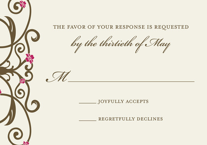 Brown Floral Filigree Enclosure Cards