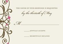 Brown Floral Filigree RSVP Cards