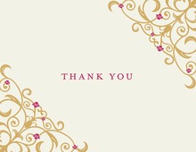 Gold Floral Filigree Thank You Cards
