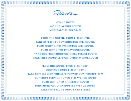 Layered Blue Vintage Borders RSVP Cards