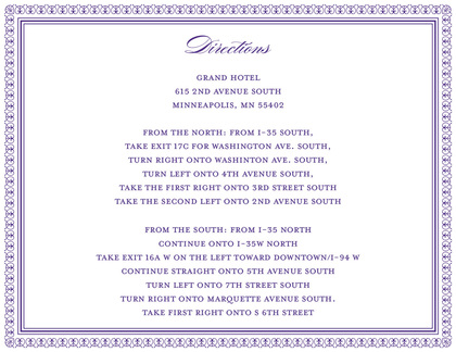 Layered Purple Vintage Borders Invitation