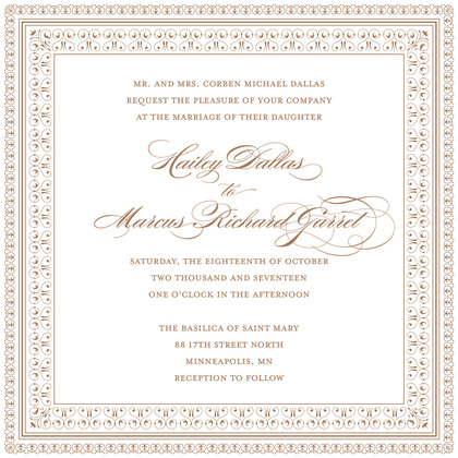 Layered Pink Vintage Borders Invitation