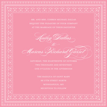 Layered Pink Vintage Borders Invitation