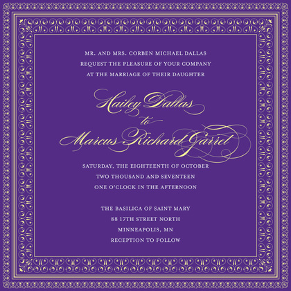 Layered Purple Vintage Borders Invitation