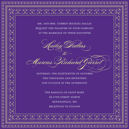 Layered Blue Vintage Borders Invitation