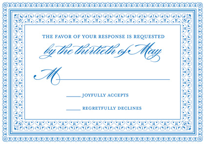 Layered Blue Vintage Borders Invitation