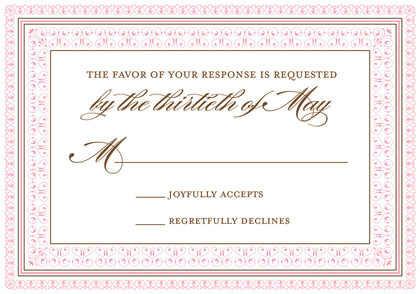 Layered Pink Vintage Borders Invitation