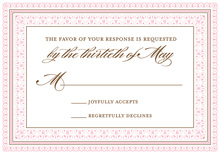 Layered Pink Vintage Borders RSVP Cards