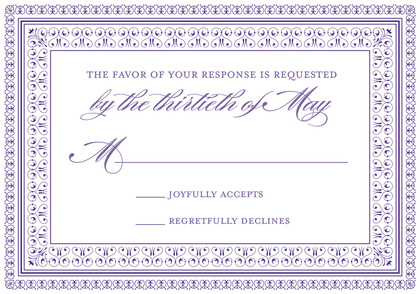 Layered Purple Vintage Borders Invitation