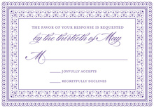 Modern Purple Flourish RSVP Cards