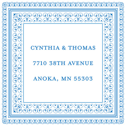Layered Blue Vintage Borders RSVP Cards