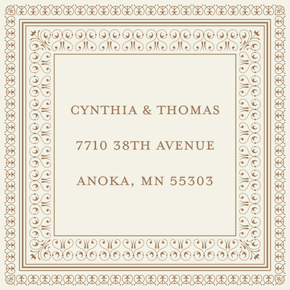 Layered Brown Vintage Borders RSVP Cards