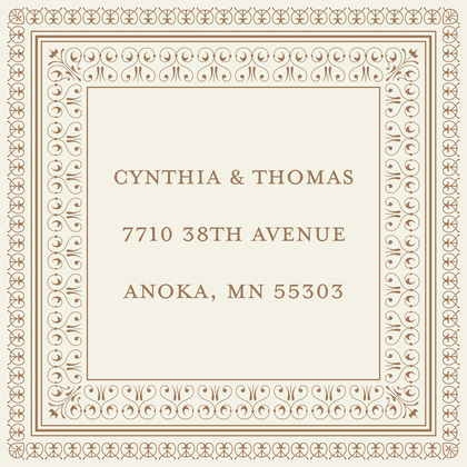 Layered Brown Vintage Borders RSVP Cards