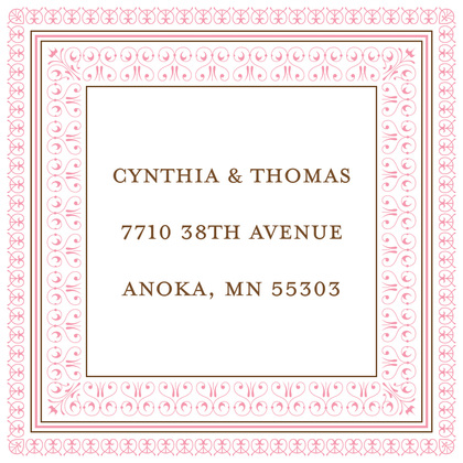 Layered Pink Vintage Borders Thank You Cards