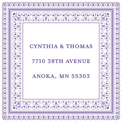 Layered Purple Vintage Borders Thank You Cards