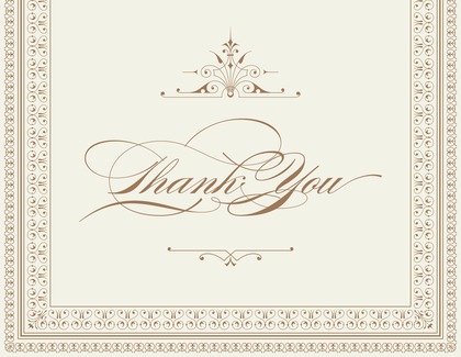 Layered Blue Vintage Borders Thank You Cards