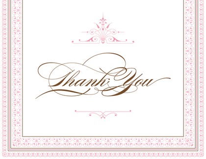 Layered Purple Vintage Borders Thank You Cards