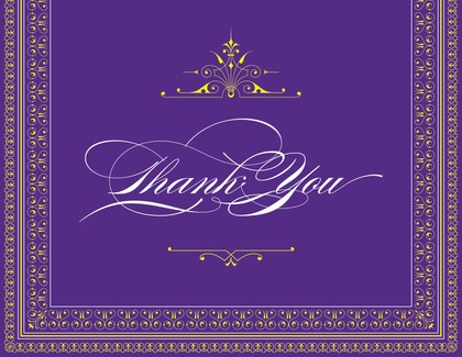 Layered Blue Vintage Borders Thank You Cards