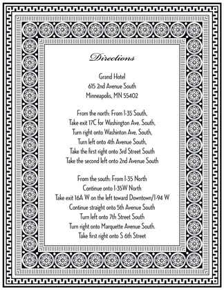 Wine Greek Key Frame Enclosure Cards