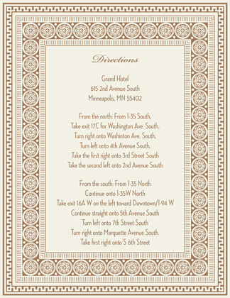 Brown Greek Key Frame Invitation