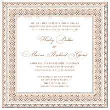 Brown Greek Key Frame Invitation