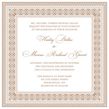 Detailed Brown Floral Filigree Invitations